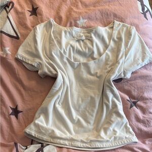 Cream Short Sleeve Top